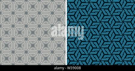 Set of seamless patterns. Abstract geometric background vector Stock Vector