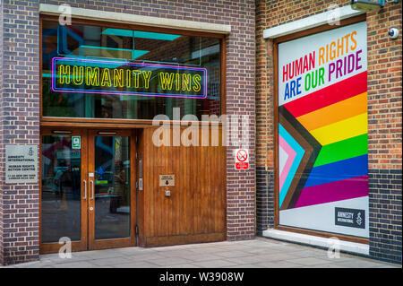 Amnesty International HQ Headquarters at 25 New Inn Yard, London EC2A 3EA, also the Amnesty International Human Rights Action Centre. Stock Photo