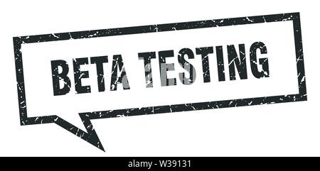 beta testing sign. beta testing square speech bubble. beta testing Stock Vector