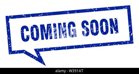 coming soon sign. coming soon square speech bubble. coming soon Stock Vector