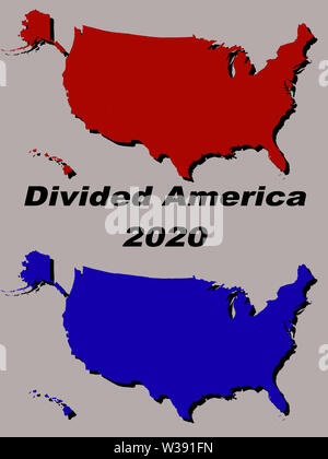 Divided America 2020 illustration Stock Photo