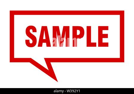 sample sign. sample square speech bubble. sample Stock Vector