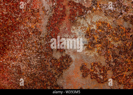Rusty Corrosion Oxidized Iron Texture Surface. Old Metal Rusted Grunge Abstract Background. Stock Photo
