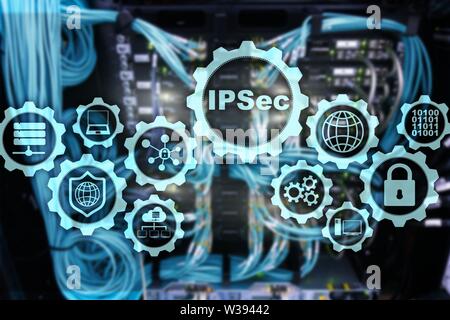 IP Security. Data Protection Protocols. IPSec. Internet and Protection Network concept Stock Photo