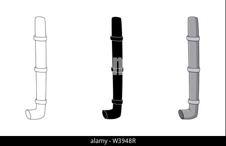 gutter set water roof cartoon illustration isolated on white background Stock Vector
