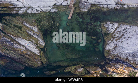 Passetto beach and Seggiola del Papa rock from above Stock Photo