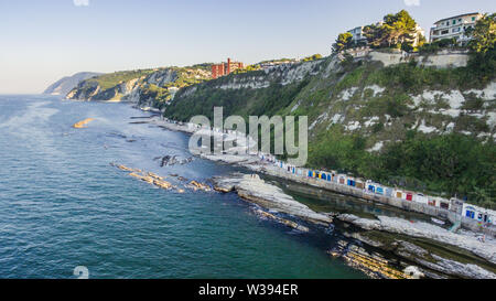 Passetto beach and Seggiola del Papa rock from above Stock Photo