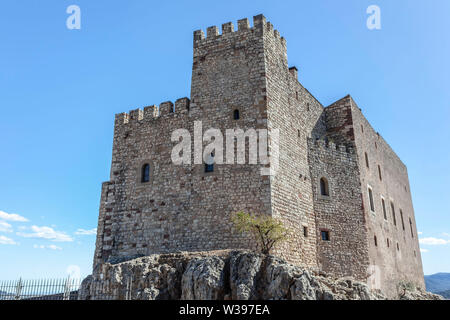 Ancient medieval castle of village El Papiol, Catalonia, Spain. Stock Photo
