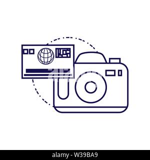 camera photographic digital with credit card vector illustration design Stock Vector