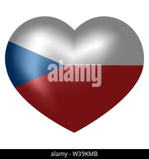 flag of Czech Republic in heart shape. vector illustration. Stock Vector