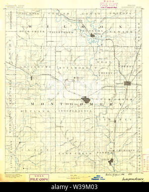 USGS TOPO Map Kansas KS Independence 122544 1886 125000 Restoration Stock Photo