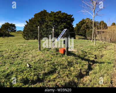 Dairy farm in New Zealand on a sunny day Stock Photo