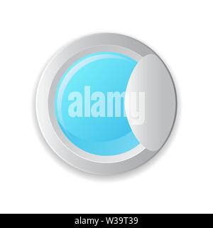 Vector realistic washing-machine door isolated on white background. Laundry template. 3D illustration. Stock Vector