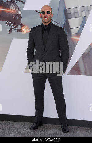 July 13, 2019 - Hollywood, California, USA - Jason Statham arrives for the 'Fast & Furious Presents: Hobbs and Shaw' World Premiere at the Dolby Theater. (Credit Image: © Lisa O'Connor/ZUMA Wire) Stock Photo