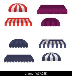 Vector set of square and round awnings Stock Vector