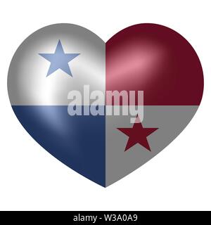 flag of Panama in heart shape. vector illustration. Stock Vector