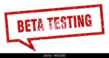 beta testing sign. beta testing square speech bubble. beta testing Stock Vector