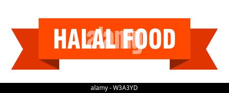 halal food ribbon. halal food isolated sign. halal food banner Stock Vector