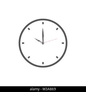 Clock icon thin line for web and mobile, modern minimalistic flat design. Vector dark grey icon on light grey background. eps 10. Stock Vector