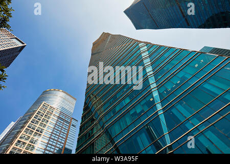 High-rise buildings in Futian Central Business District (CBD). Shenzhen, Guangdong Province, China. Stock Photo