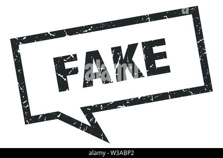 fake sign. fake square speech bubble. fake Stock Vector