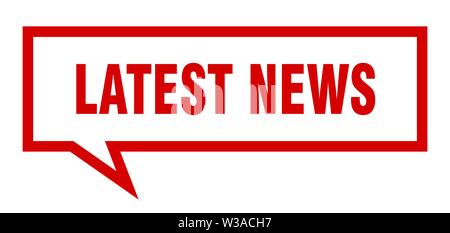 latest news sign. latest news square speech bubble. latest news Stock Vector