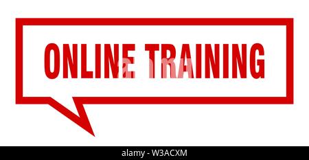 online training sign. online training square speech bubble. online training Stock Vector