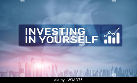 Invest in yourself. Personal development and education concept on abstract blurred background Stock Photo