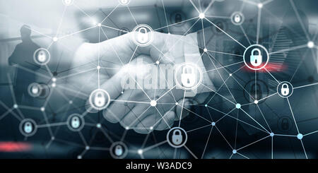 Corporate Data protection. Cyber Security Privacy Business Internet Technology Concept Stock Photo