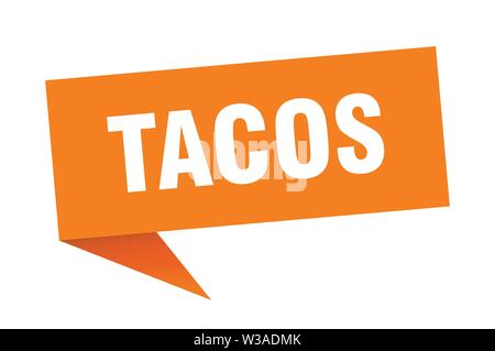 Tacos Speech Bubble Tacos Sign Tacos Banner Stock Vector Art