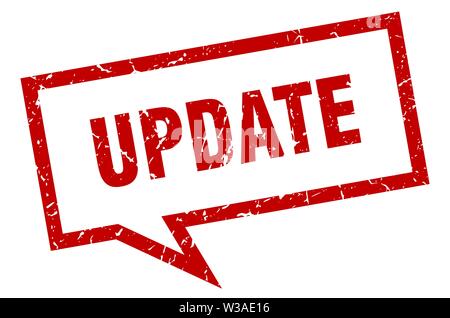 update sign. update square speech bubble. update Stock Vector
