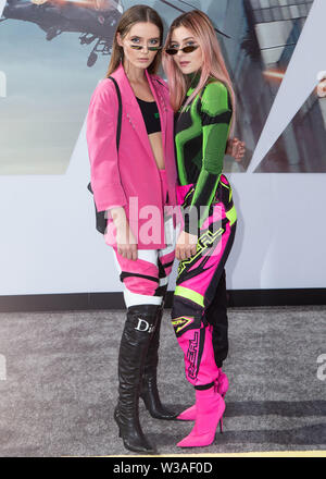 Hollywood, USA. 13th July, 2019. HOLLYWOOD, LOS ANGELES, CALIFORNIA, USA - JULY 13: Ruby Carr and Natalia Panzarella of Bahari arrive at the Los Angeles Premiere Of Universal Pictures' 'Fast & Furious Presents: Hobbs & Shaw' held at Dolby Theatre on July 13, 2019 in Hollywood, Los Angeles, California, USA. (Photo by Rudy Torres/Image Press Agency) Credit: Image Press Agency/Alamy Live News Stock Photo