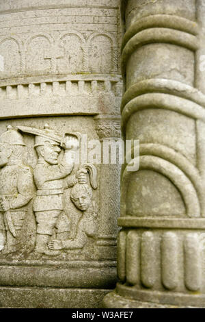 Detail of the Grade 1 listed Wagoners' Memorial, Sledmere, Yorkshire, UK. Stock Photo