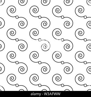 Vector white background. Black regular swirl elements on a white background Stock Vector