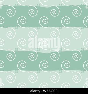Vector seamless background. White regular swirl elements on a wavy background Stock Vector