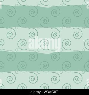 Vector seamless pattern. Soft regular swirl elements on a wavy background Stock Vector