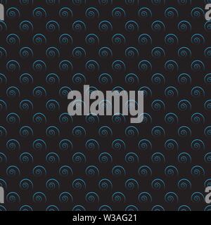 Vector black background. Luminous regular swirl elements on a black background Stock Vector