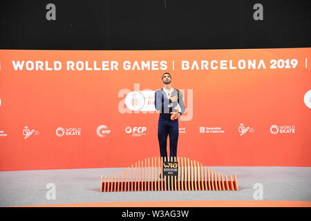 Luca Lucaroni from Italy, at ceremony awards in Senior Men FreeSkating ...