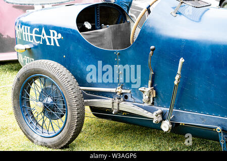 1925 Amilcar Cirrus Montlhéry classic car at the Oakamoor Hill Climb, 13th July 2019, Oakamoor, Staffordshire, UK Stock Photo