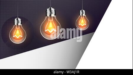 Abstract Background With Light Bulbs Realistic Background For Banner Stock Vector