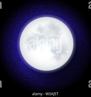 Moon in flat design style. Vector illustration Isolated Background For Your Needs Stock Vector