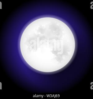 Moon in flat design style. Vector illustration Isolated Background For Your Needs Stock Vector