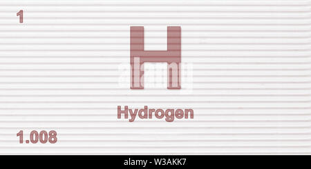 Hydrogen chemical element  atomic data and symbol illustration backdrop Stock Photo