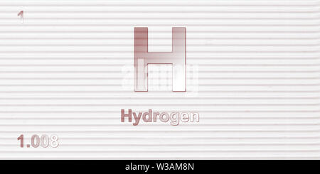 Hydrogen chemical element  atomic data and symbol illustration backdrop Stock Photo