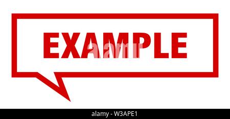example sign. example square speech bubble. example Stock Vector