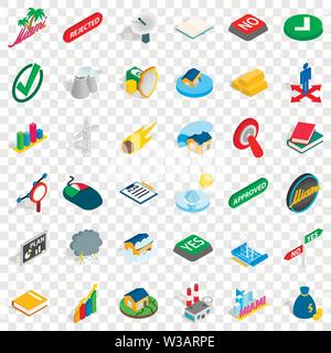 Sinking house icons set, isometric style Stock Vector