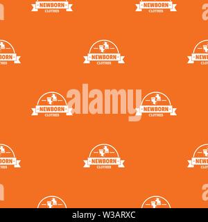 Newborn clothes pattern vector orange Stock Vector