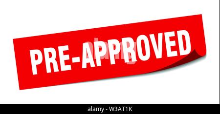 pre-approved sticker. pre-approved square isolated sign. pre-approved Stock Vector