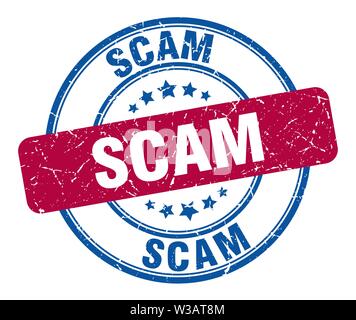 scam stamp. scam round grunge sign. scam Stock Vector