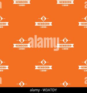 Newborn baby pattern vector orange Stock Vector